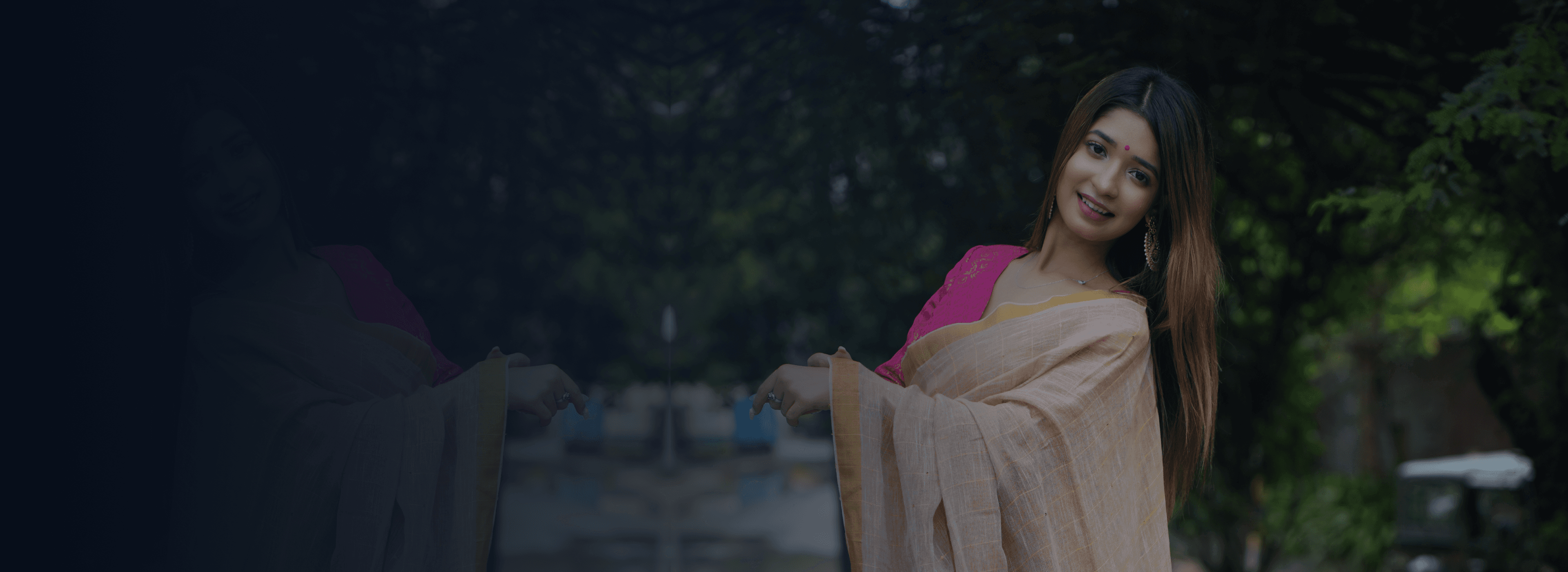 Woman in elegant saree