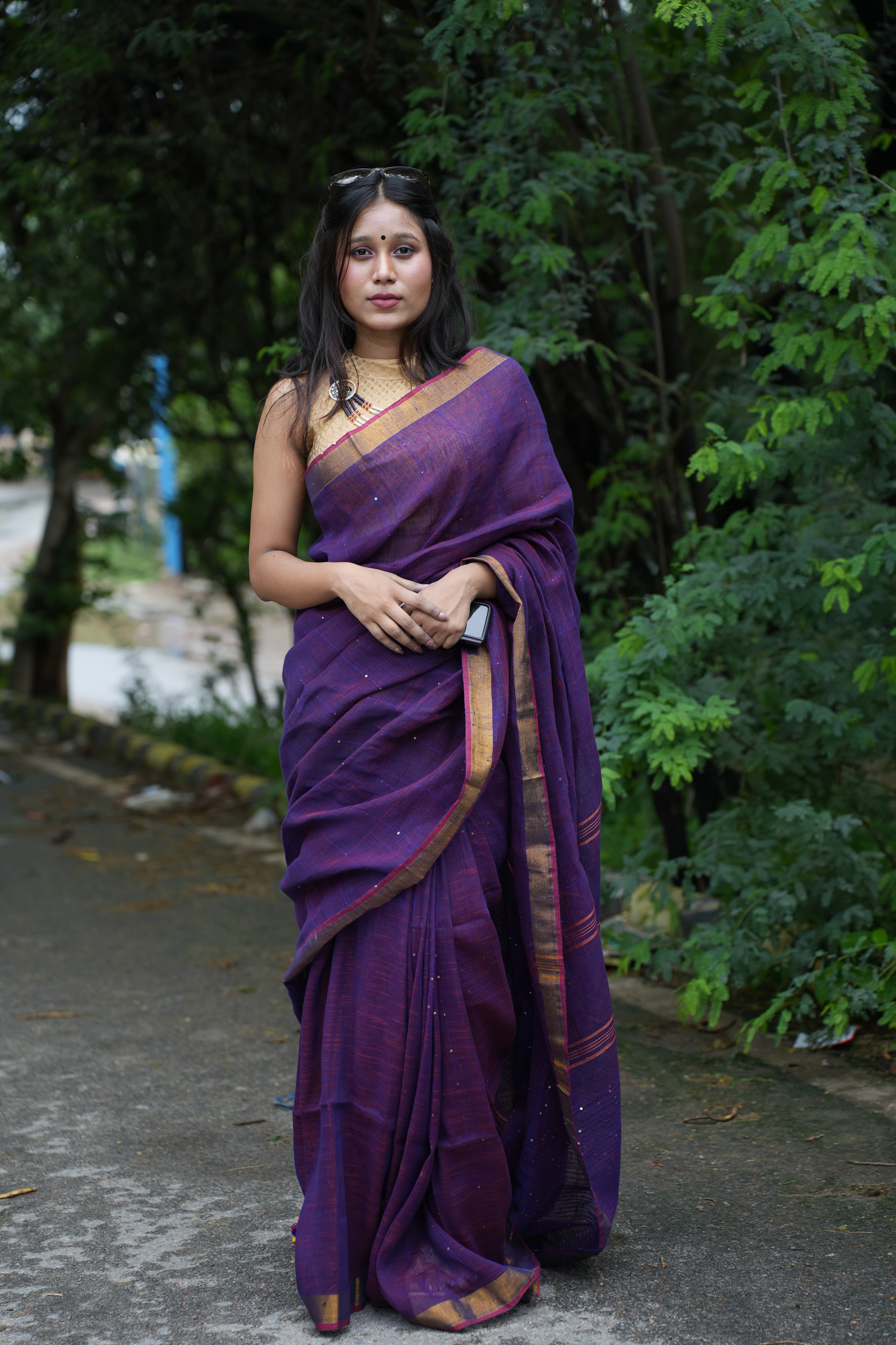 Purple Linen Sitara 