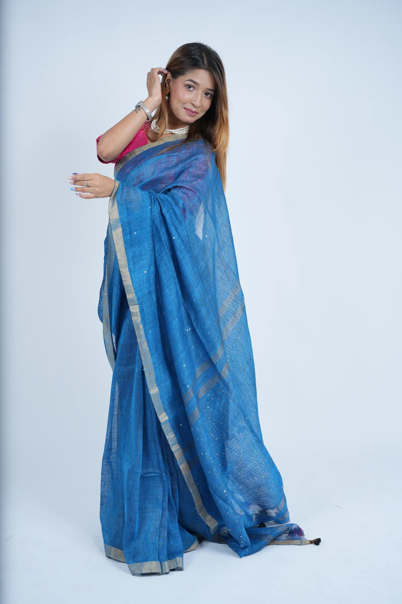 Pure Linen Handloom Sarees